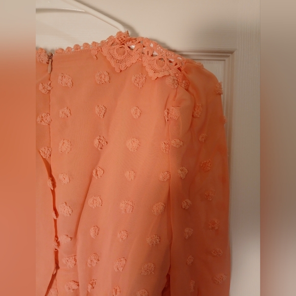 LoveXbyDesign Rina Dotted Chiffon Lace Trimmed Dress - Picture 3 of 7